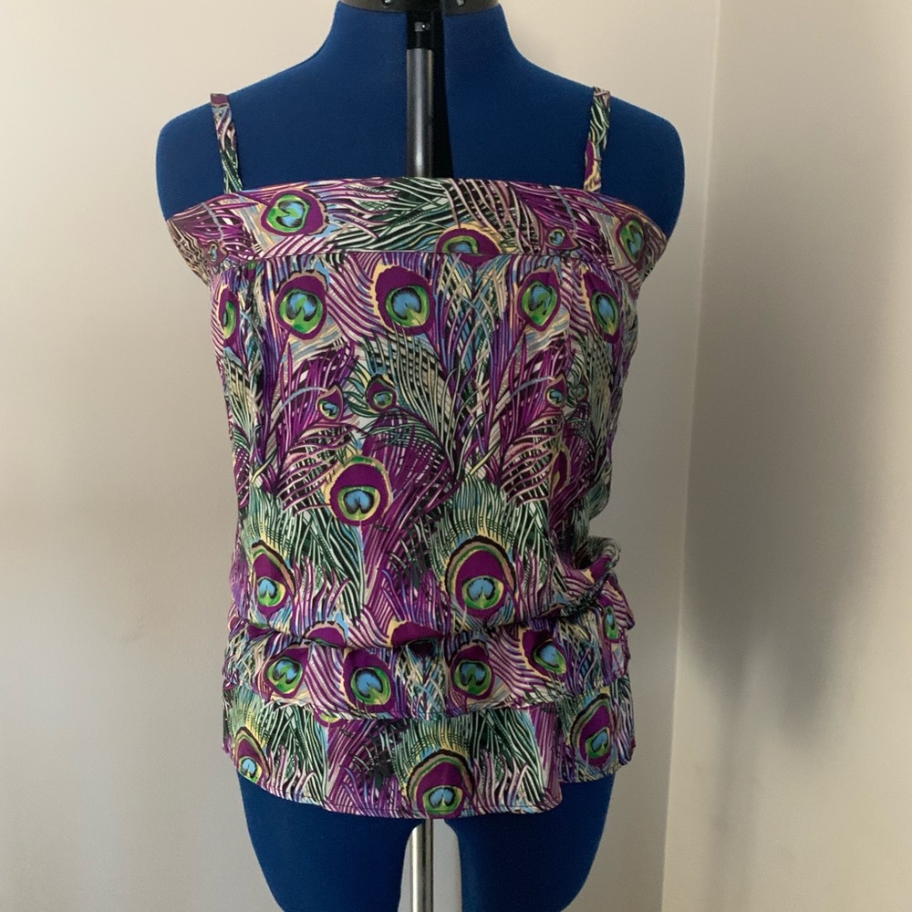 Bilingual Peacock Spaghetti Strap Top